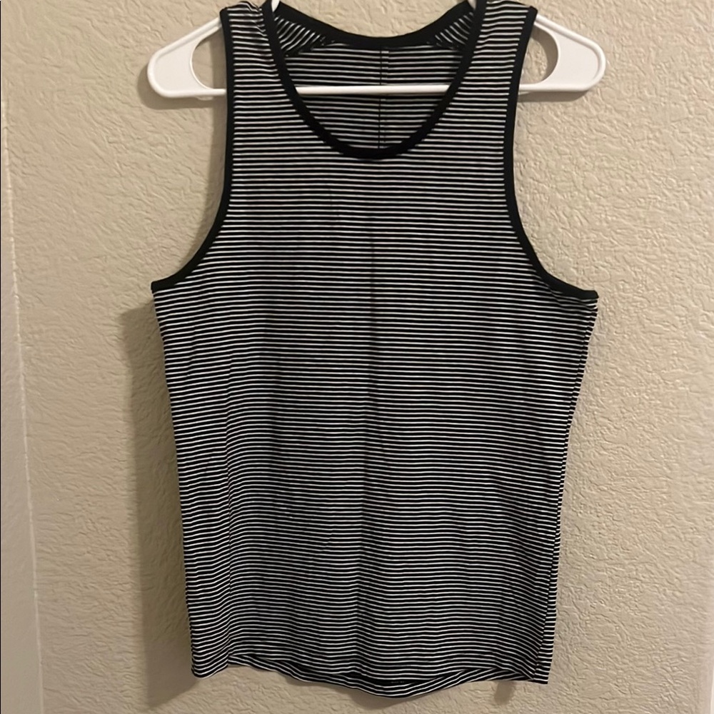 lululemon athletica Black and White Striped Tank Top
